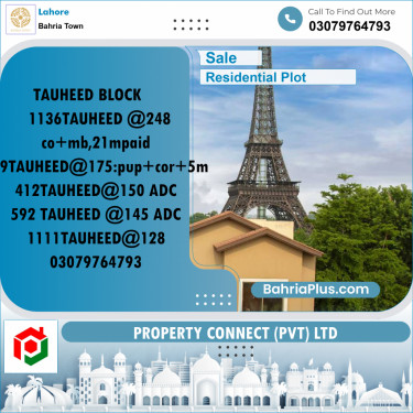 Residential Plot for Sale in Bahria Town, Lahore - (BP-273370)