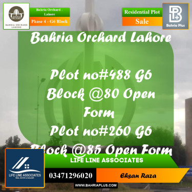 10 Marla Residential Plot for Sale in Phase 4 - G6 Block -  Bahria Orchard, Lahore - (BP-273380)