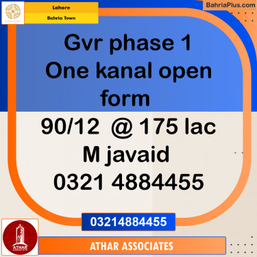 Residential Plot for Sale in Bahria Town, Lahore - (BP-273404)