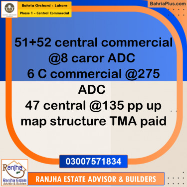 5 Marla Commercial Plot for Sale in Phase 1 - Central Commercial -  Bahria Orchard, Lahore - (BP-273443)