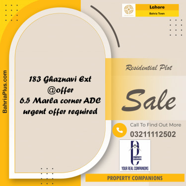 Residential Plot for Sale in Bahria Town, Lahore - (BP-273455)