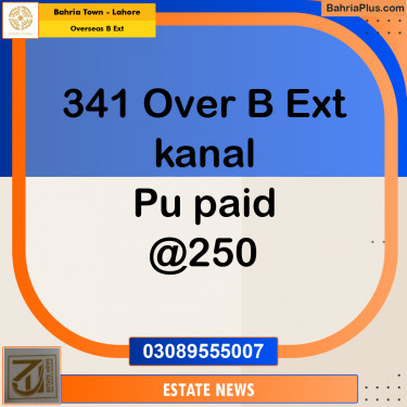 Residential Plot for Sale in Overseas B Ext -  Bahria Town, Lahore - (BP-273600)
