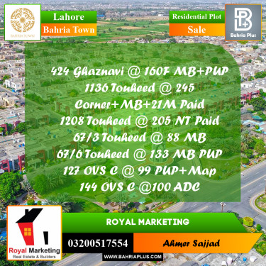 Residential Plot for Sale in Bahria Town, Lahore - (BP-273676)