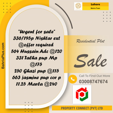 Residential Plot for Sale in Bahria Town, Lahore - (BP-273679)