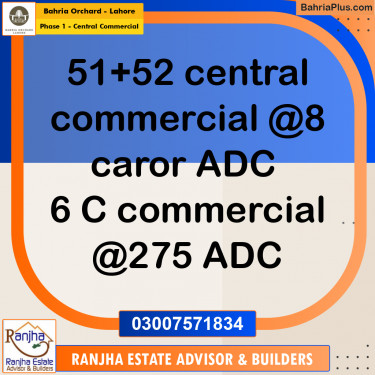 5 Marla Commercial Plot for Sale in Phase 1 - Central Commercial -  Bahria Orchard, Lahore - (BP-273737)
