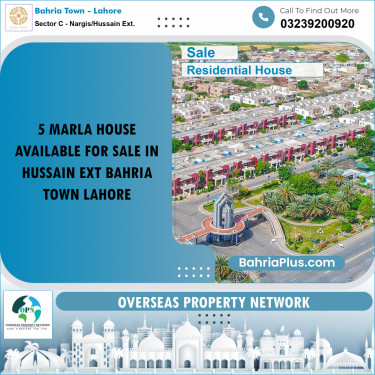 5 Marla Residential House for Sale in Sector C - Nargis/Hussain Ext. -  Bahria Town, Lahore - (BP-273750)