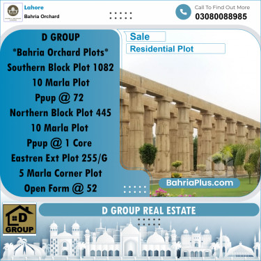Residential Plot for Sale in Bahria Orchard, Lahore - (BP-273787)