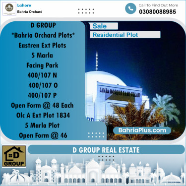 Residential Plot for Sale in Bahria Orchard, Lahore - (BP-273790)