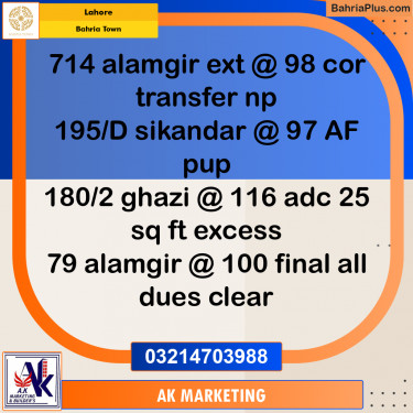 Residential Plot for Sale in Bahria Town, Lahore - (BP-273813)