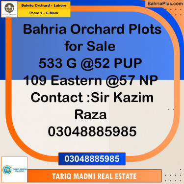 5 Marla Residential Plot for Sale in Phase 2 - G Block -  Bahria Orchard, Lahore - (BP-273902)
