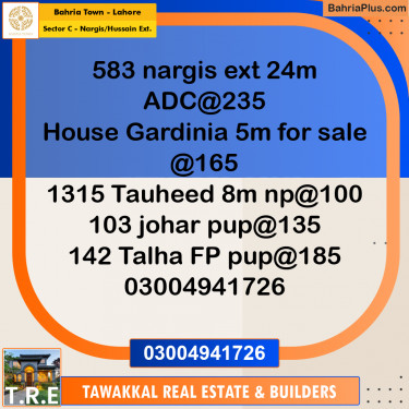 24 Marla Residential Plot for Sale in Sector C - Nargis/Hussain Ext. -  Bahria Town, Lahore - (BP-273936)