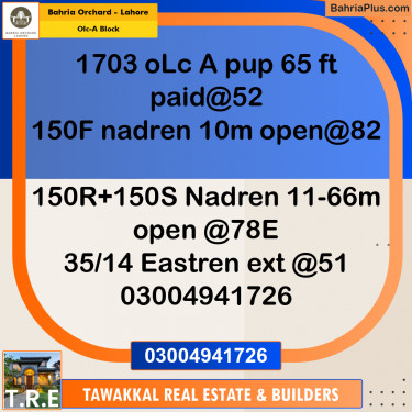 5 Marla Residential Plot for Sale in OLC-A Block -  Bahria Orchard, Lahore - (BP-273937)