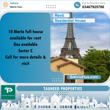 10 Marla Residential House for Rent in Bahria Town, Lahore - (BP-273943)