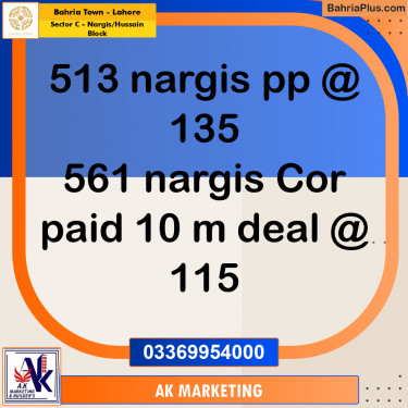 10 Marla Residential Plot for Sale in Sector C - Nargis/Hussain Block -  Bahria Town, Lahore - (BP-273949)