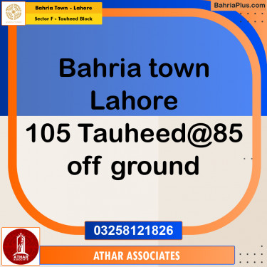10 Marla Residential Plot for Sale in Sector F - Tauheed Block -  Bahria Town, Lahore - (BP-273993)