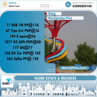 Residential Plot for Sale in Bahria Town, Lahore - (BP-274035)