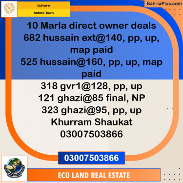 Residential Plot for Sale in Bahria Town, Lahore - (BP-274167)
