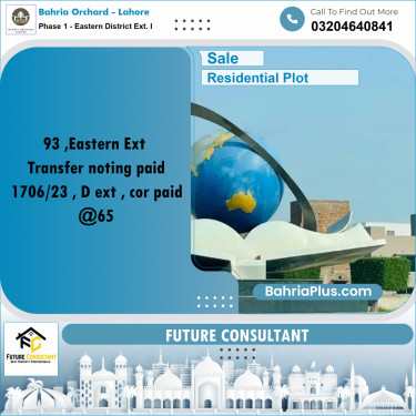 5 Marla Residential Plot for Sale in Phase 1 - Eastern District Ext. I -  Bahria Orchard, Lahore - (BP-274210)