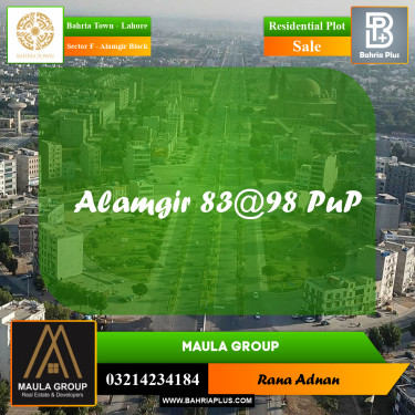 10 Marla Residential Plot for Sale in Sector F - Alamgir Block -  Bahria Town, Lahore - (BP-274277)