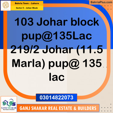 10 Marla Residential Plot for Sale in Sector E - Johar Block -  Bahria Town, Lahore - (BP-274288)