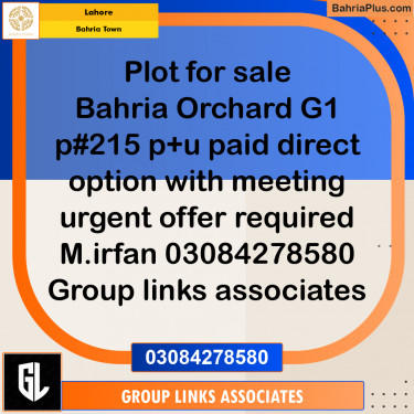 Residential Plot for Sale in Bahria Town, Lahore - (BP-274341)