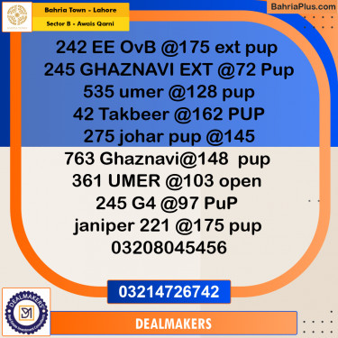 10 Marla Residential Plot for Sale in Sector B - Awais Qarni -  Bahria Town, Lahore - (BP-274379)
