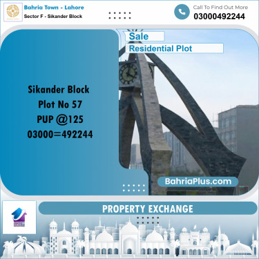 10 Marla Residential Plot for Sale in Sector F - Sikander Block -  Bahria Town, Lahore - (BP-274398)