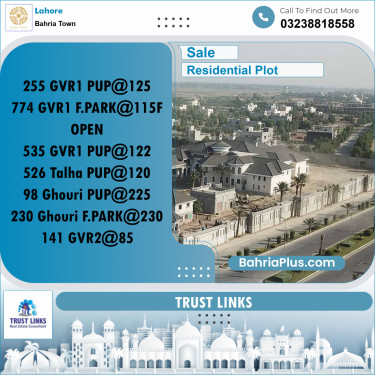 Residential Plot for Sale in Bahria Town, Lahore - (BP-274517)
