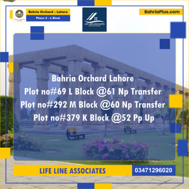 5 Marla Residential Plot for Sale in Phase 2 - L Block -  Bahria Orchard, Lahore - (BP-274532)