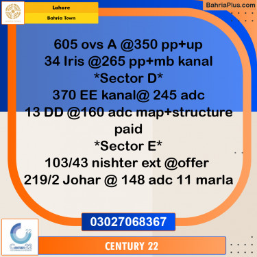 Residential Plot for Sale in Bahria Town, Lahore - (BP-274538)