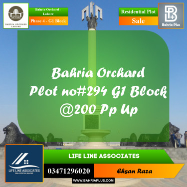 1 Kanal Residential Plot for Sale in Phase 4 - G1 Block -  Bahria Orchard, Lahore - (BP-274548)