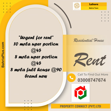 Residential House for Rent in Bahria Town, Lahore - (BP-274572)