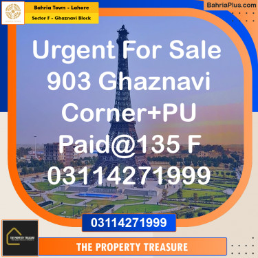 10 Marla Residential Plot for Sale in Sector F - Ghaznavi Block -  Bahria Town, Lahore - (BP-274604)