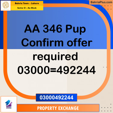 5 Marla Residential Plot for Sale in Sector D - AA Block -  Bahria Town, Lahore - (BP-274651)
