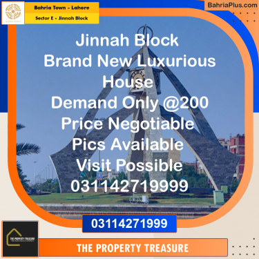 5 Marla Residential House for Sale in Sector E - Jinnah Block -  Bahria Town, Lahore - (BP-274710)