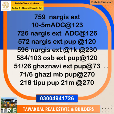 10 Marla Residential Plot for Sale in Sector C - Nargis/Hussain Ext. -  Bahria Town, Lahore - (BP-274736)