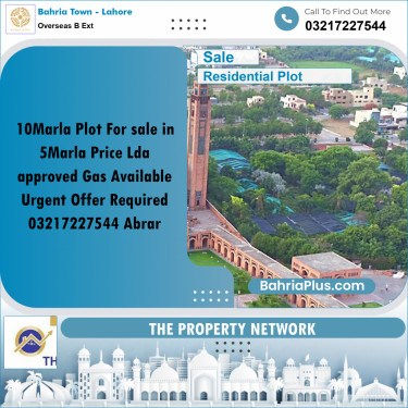 10 Marla Residential Plot for Sale in Overseas B Ext -  Bahria Town, Lahore - (BP-274759)