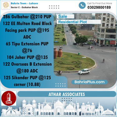10 Marla Residential Plot for Sale in Sector C - Gulbahar Block -  Bahria Town, Lahore - (BP-274860)