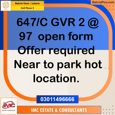 Residential Plot for Sale in Golf Phase 2 -  Bahria Town, Lahore - (BP-274884)
