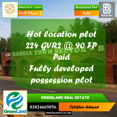 10 Marla Residential Plot for Sale in Golf Phase 2 -  Bahria Town, Lahore - (BP-274888)