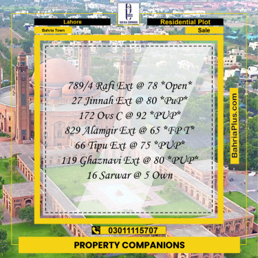 Residential Plot for Sale in Bahria Town, Lahore - (BP-274894)