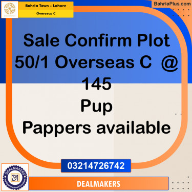 Residential Plot for Sale in Overseas C -  Bahria Town, Lahore - (BP-275015)