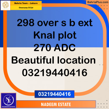 Residential Plot for Sale in Overseas B Ext -  Bahria Town, Lahore - (BP-275034)