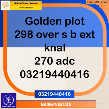 Residential Plot for Sale in Overseas B Ext -  Bahria Town, Lahore - (BP-275035)