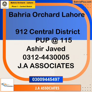 10 Marla Residential Plot for Sale in Phase 1 - Central District -  Bahria Orchard, Lahore - (BP-275081)