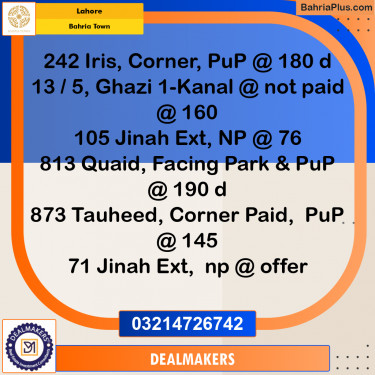 Residential Plot for Sale in Bahria Town, Lahore - (BP-275107)