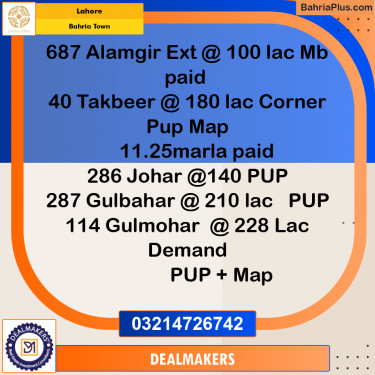 Residential Plot for Sale in Bahria Town, Lahore - (BP-275111)