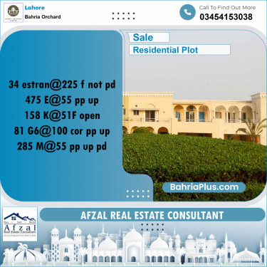 Residential Plot for Sale in Bahria Orchard, Lahore - (BP-275112)