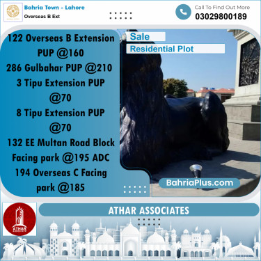 18 Marla Residential Plot for Sale in Overseas B Ext -  Bahria Town, Lahore - (BP-275118)