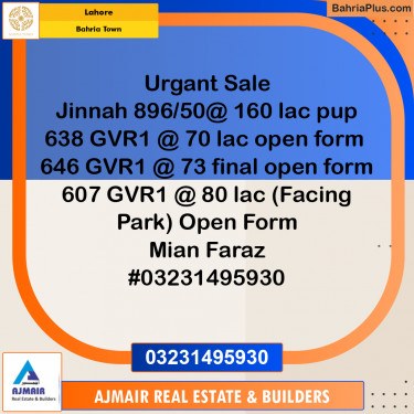 Residential Plot for Sale in Bahria Town, Lahore - (BP-275130)